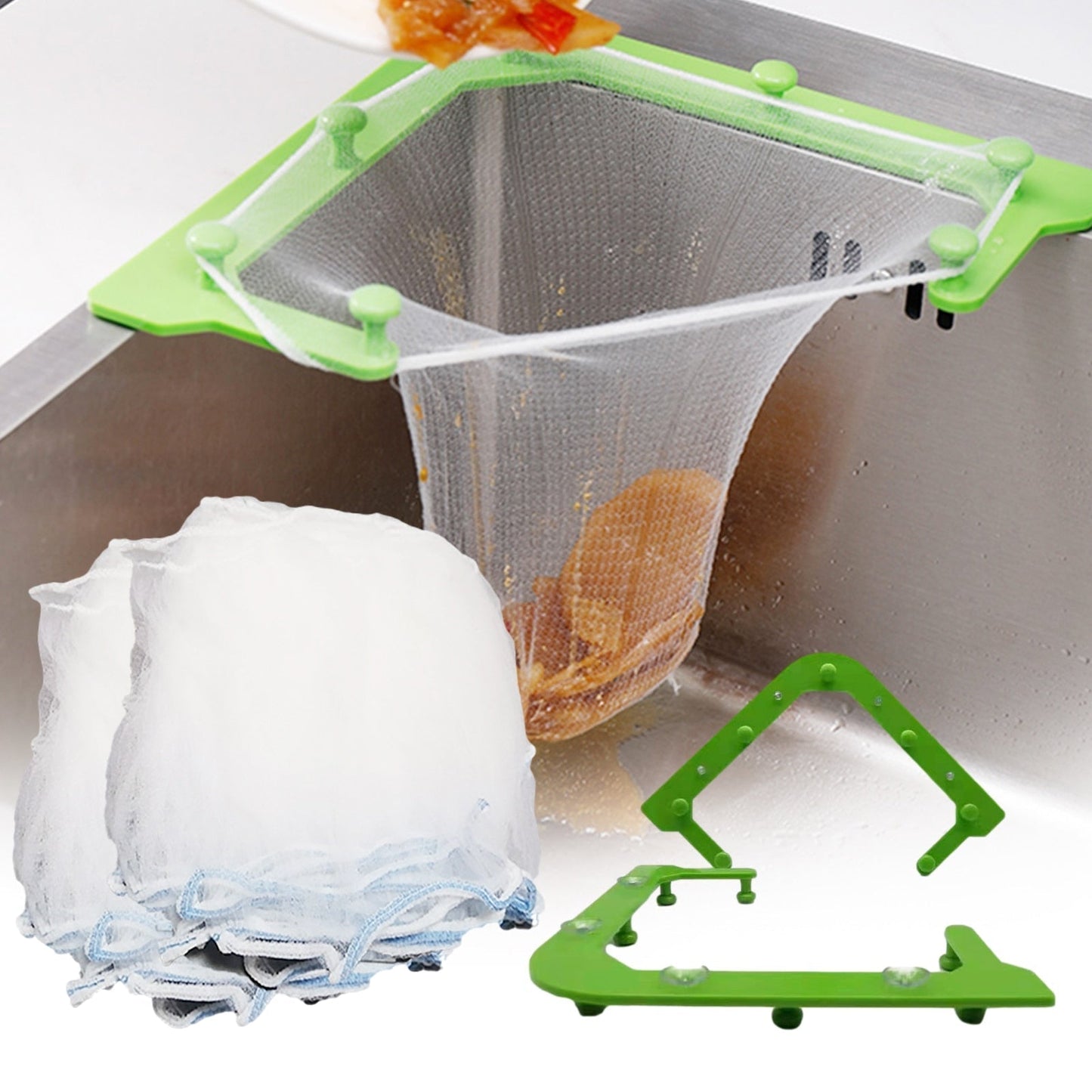 Kitchen Sink Waste Hanging Mesh Bag – Drain Basket for Food Scraps