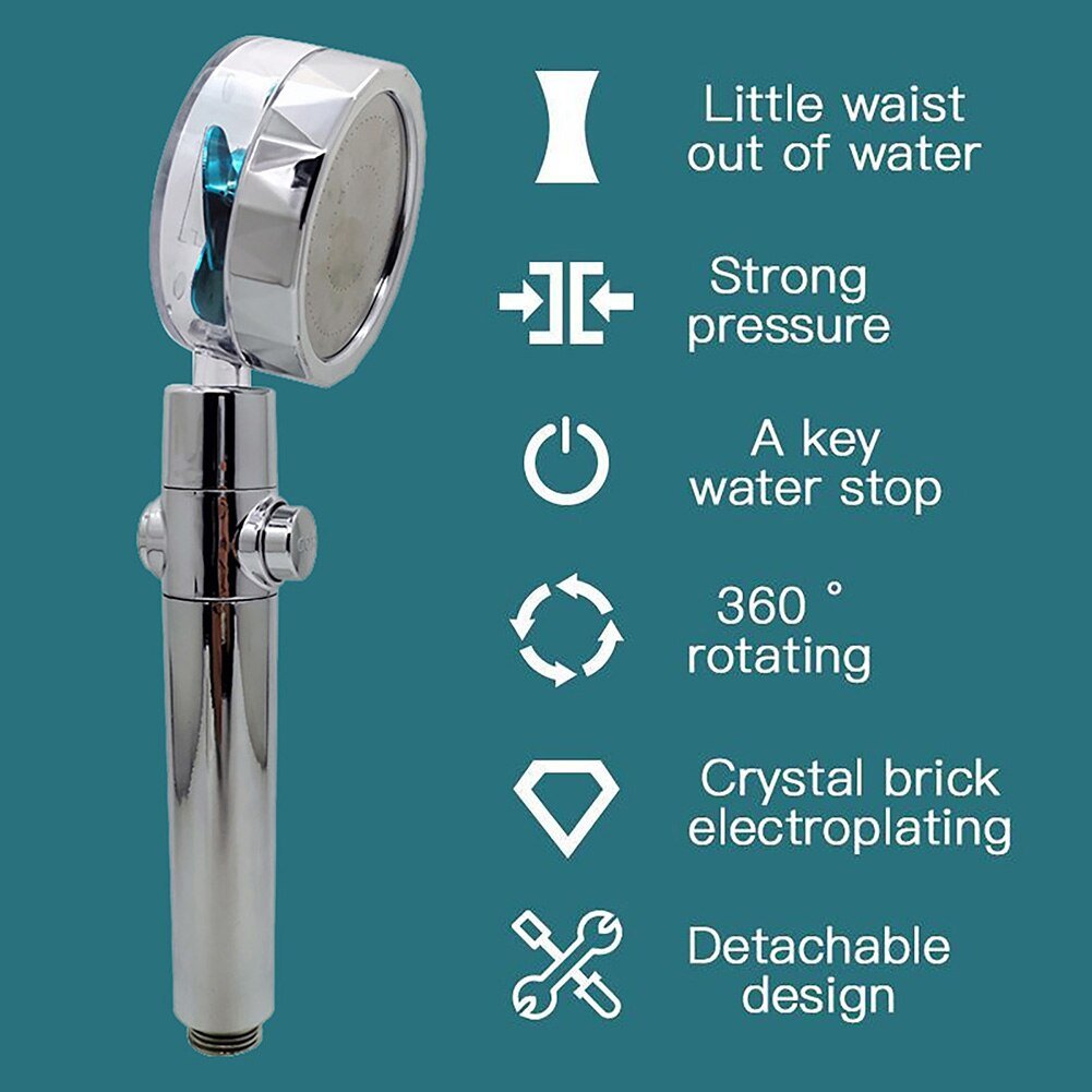 360° Rotating Shower Head – High Pressure Adjustable Water Saving Nozzle