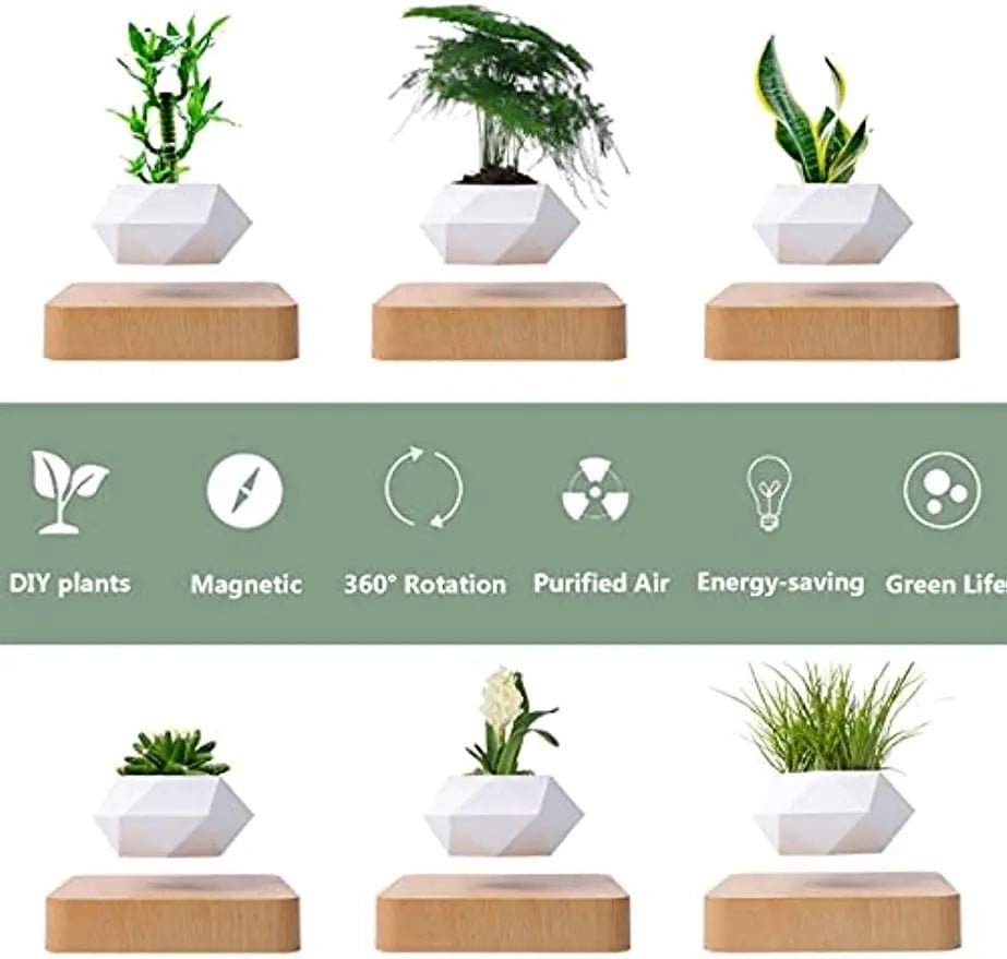 Floating Levitating Magnetic Plant Pot – Modern Air Bonsai Home Decor