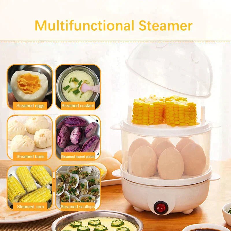 Multifunction Double Layer Egg Boiler – Automatic Steamer for Perfect Eggs