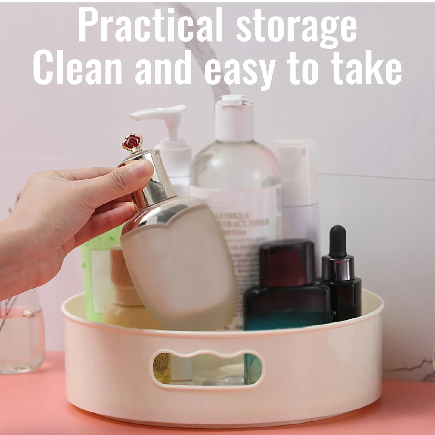 360° Rotating Kitchen Organizer Tray – Lazy Susan Turntable for Cabinets & Countertops